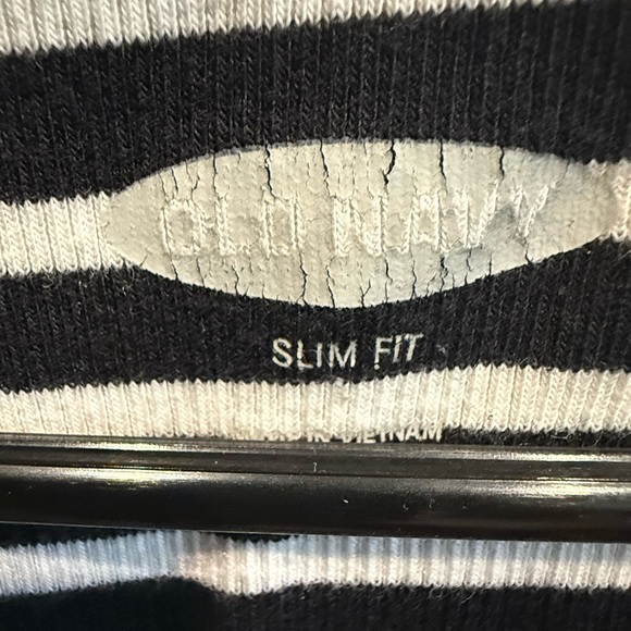 Old Navy Black and White Striped Ribbed Tank Top - Slim Fit - L - Picture 2 of 3